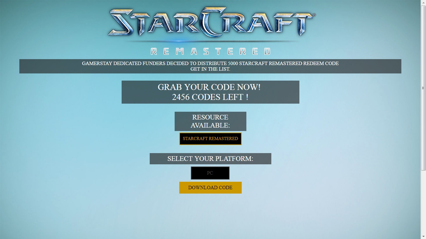 activation key for starcraft 1 remastered